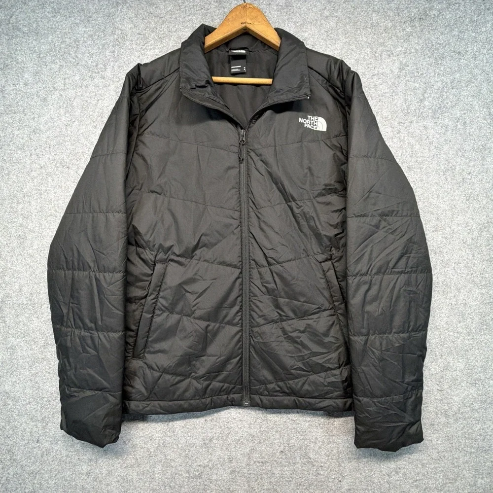 The North Face Jacket Mens Medium Black Puffer Logo Outdoors Full Zip